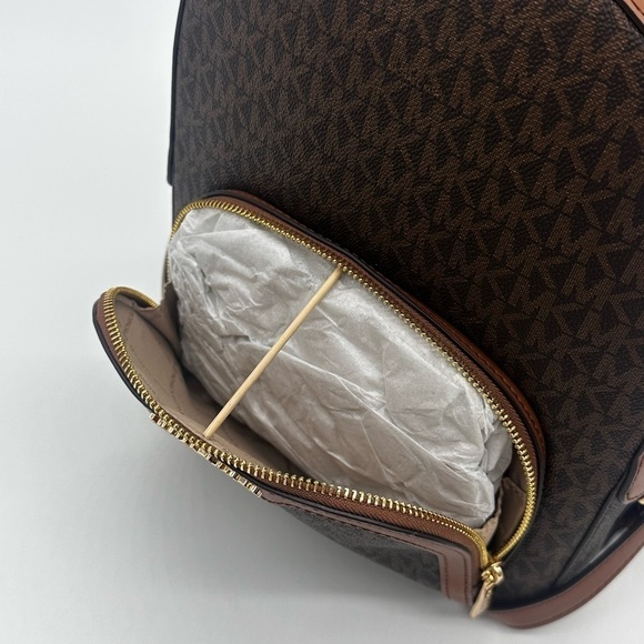 Michael Kors Medium Jaycee Zip Packet Backpack Brown - Picture 10 of 14